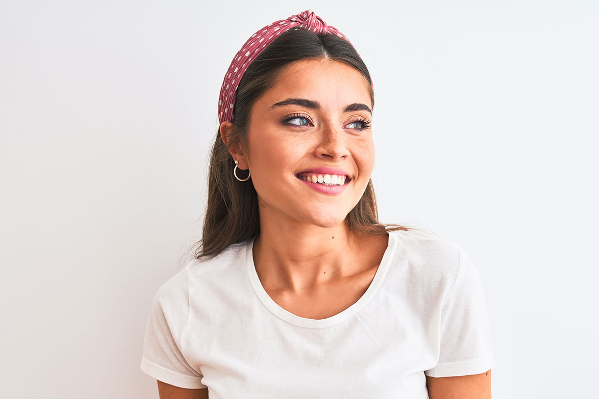 woman smiling after All-On-Four in Austin